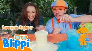 Blippi Does Fizzy Science Experiments with a Real Aerospace Engineer | How Does It Work?