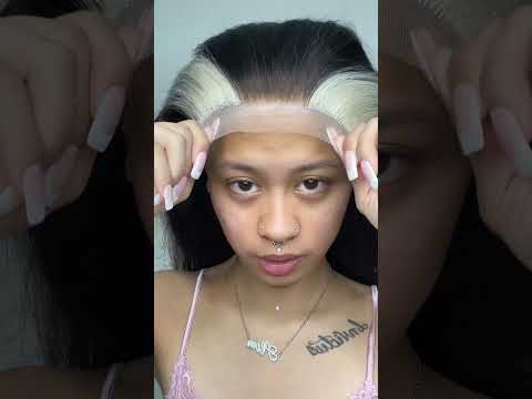 Lace wig install tutorial #naturalhair #skunkstripe Ft worldnewhair