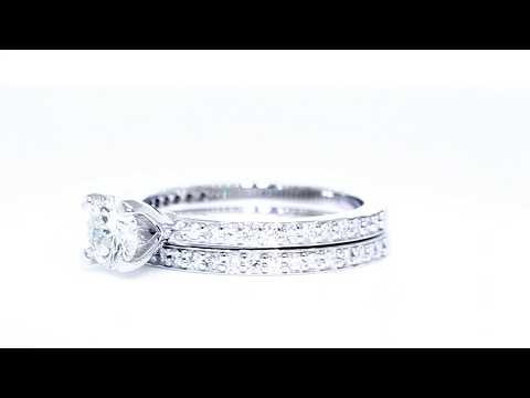 Diamond Engagement Ring Setting in 14K White Gold, 0.25CT Total Sides EWZ4560W1