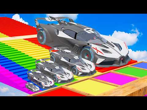 Small Cars on Big Car vs Slide Color with Portal Pool Cars vs Deep Water beamNG Drive #2