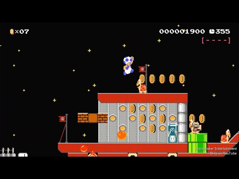 Red Coins in the Airship - Super Mario Maker 2