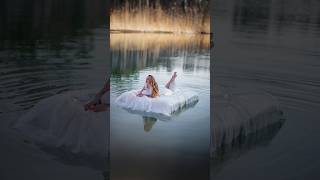 Coloquei um colchão no meio do lago 😱😱 #nature #lake #makeup #limalimonada