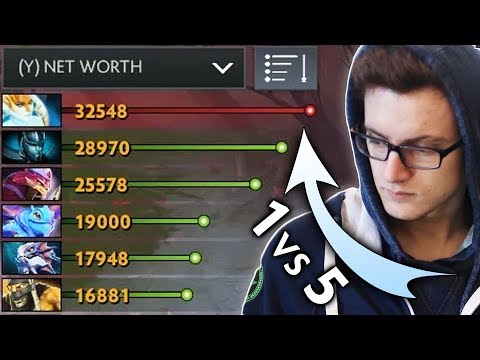 Miracle 1v5 vs W33 and Kuroky — tryhard farm