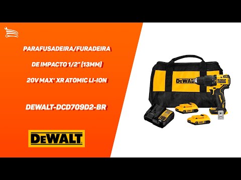 Furadeira de Impacto 20v Maleta 2 Baterias Dcd709d2 Dewalt - Loja Brafer