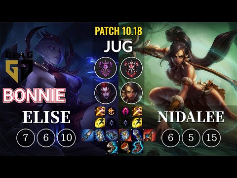GEN Bonnie Elise vs Nidalee Jungle - KR Patch 10.18