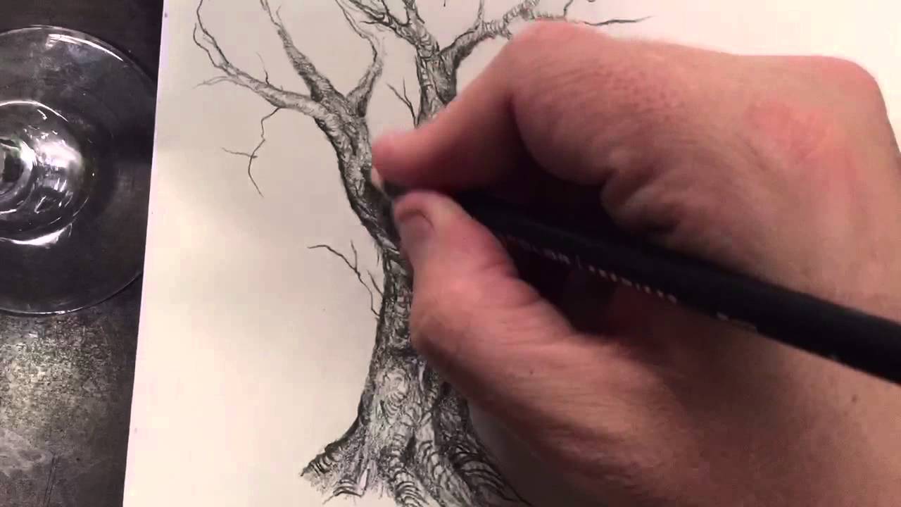 How to draw and paint a creepy, twisted tree - A drawing tutorial by Tim Markel