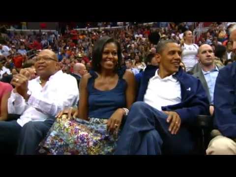 President Obama Admires LeBron James dunk Against Brazil