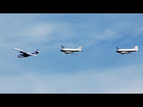 PBY Catalina and Double DC-3 Display at Warbirds Over Wanaka 2016