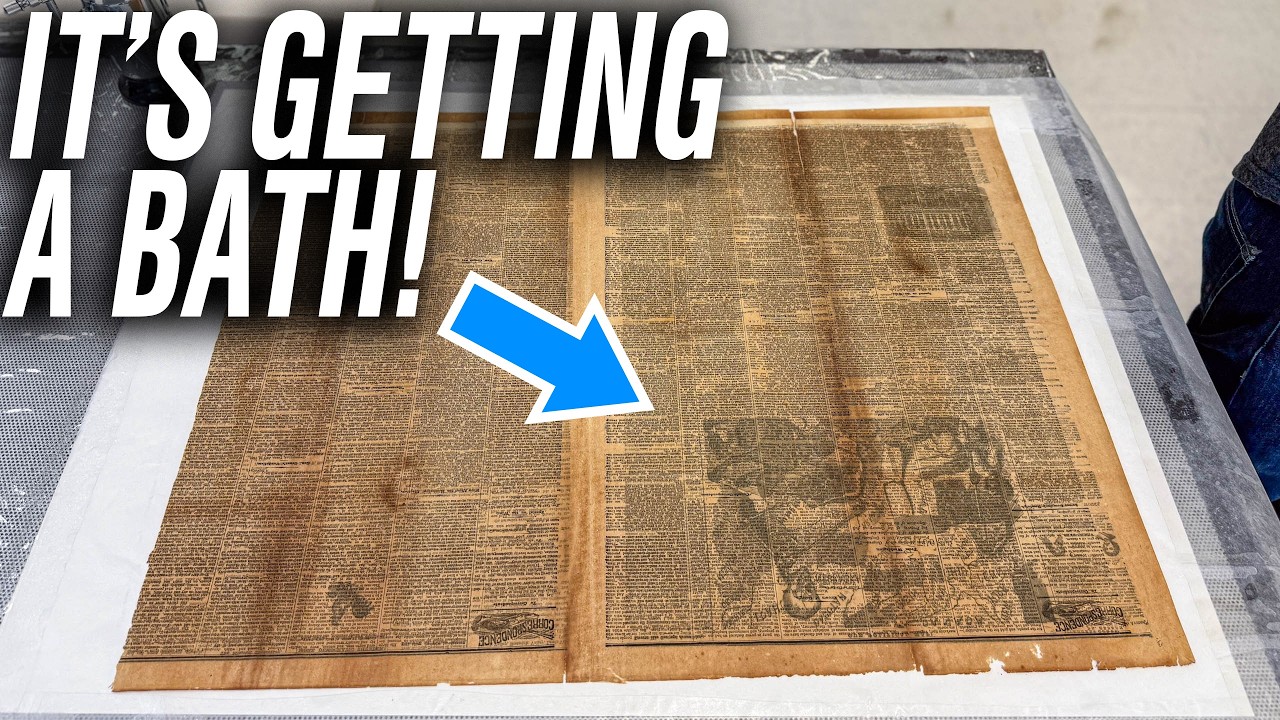 Adam Savage Washes a 157-Year-Old Newspaper