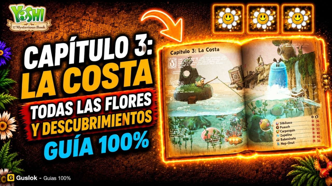 Capítulo 3 La Costa Todos los Coleccionables 100% | Yoshi and the Mysterious Book