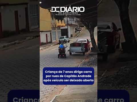 Criança de 7 anos dirige carro por ruas de Capitão Andrade após veículo ser deixado aberto