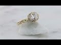 video - Vintage Floral Halo Engagement Ring