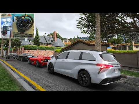 GTA 5 - Uber Taxi Driving JOB | Toyota Sienna  | Steering Wheel Gameplay
