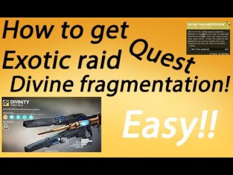 How to get exoTic raid quest DIVINE FRAGMENTATION! |Destiny 2 Shadowkeep|