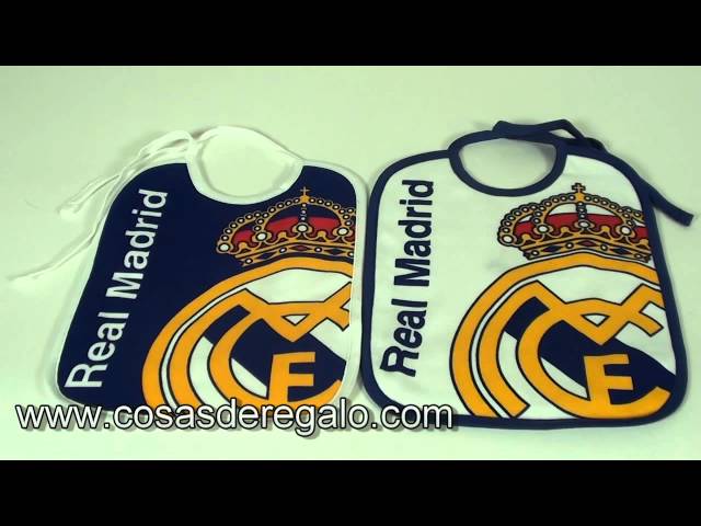 Vídeo relacionado con Real Madrid pack de dos baberos Celeste y Blanco o Rosa y Blanco (Azul y Blanco)