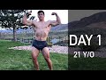 Day one..no pump posing honest look *WORST TAN LINE EVER* | ROAD TO PRO EP. 2