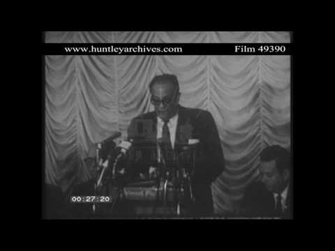 Jose Miro Cardona makes a speech on Cuba.  Archive film 49390