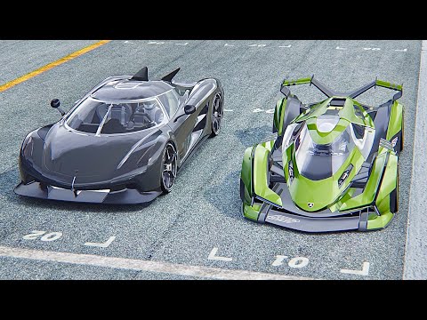 Koenigsegg Jesko Absolut vs Lamborghini V12 Vision GT - Drag Race