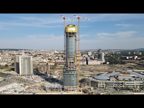 Završeno oblikovanje Kule Beograd - Dostignuta puna visina (drone video)