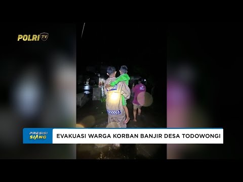 POLRES HALMAHERA BARAT MEMBANTU EVAKUASI WARGA TERDAMPAK BANJIR DI DESA TODOWONGI
