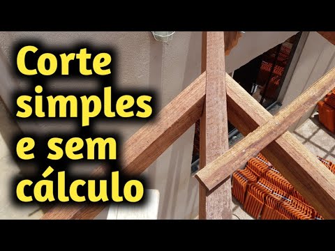 Corte do caibro no espigão simples e sem cálculo