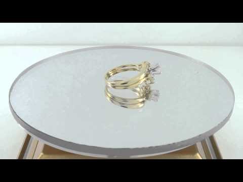 Vintage 0.33CT 14K Gold Round & Marquise Cut Diamond Engagement Ring Certified