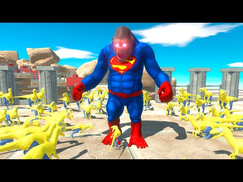 ⚡ SUPERMAN Goro The Giant vs Minions DEATH RUN - 🦖 Animal Revolt Battle Simulator 🦕