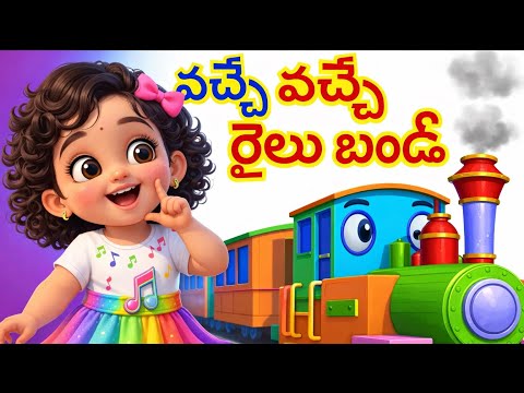 Vache Vache Railu Bandi | Train Telugu Kids Rhymes | Animated Baby Songs #kidssongs #kidstv #rhymes 