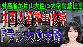 「大学は現在の半分程度まで縮減を」財務省が片山大臣に提言。中国人留学生に依存してたFラン大学の末路は？【ゆっくり解説」