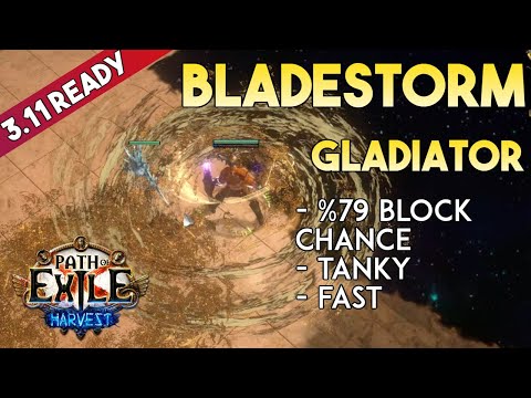 [3.11] Bladestorm Build - Gladiator Duelist - Harvest - Path of Exile 3.11