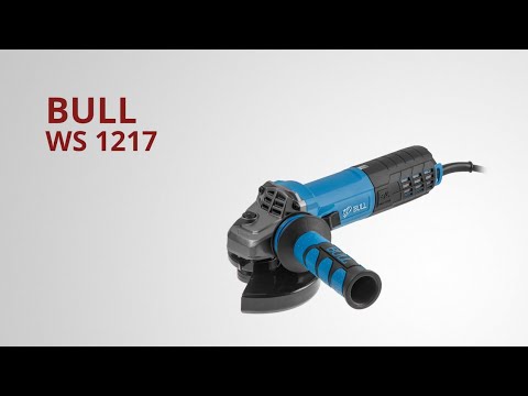 фото одноручная ушм болгарка шлифовальная bull (бул) ws 1217 бесщеточный, рег. об., 125 мм, 1600 вт, плав 0
