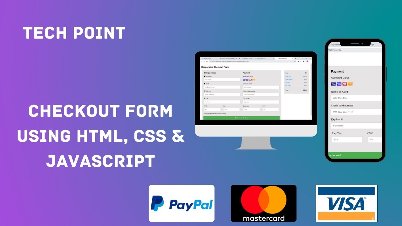 How to make responsive Checkout Form using HTML & CSS  for e-commerce website