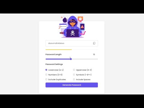 Animated Password Generator Using Html Css And Javascript Free Source Code