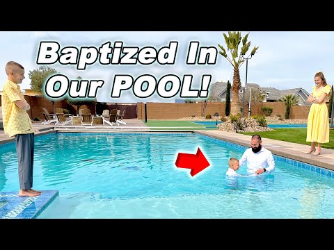 Canyon's Baptism In Our Swimming Pool!