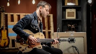 Video thumbnail for Gretsch G6112TCB-JR Center-Block Jaguar Tan | CME Gear Demo | Brian Westfall by Chicago Music Exchange