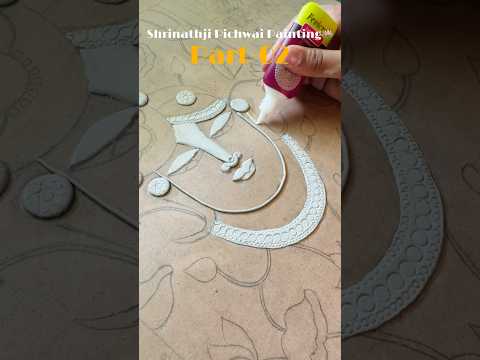Shrinathji Pichwai Painting with Lippan Art Part-02🪷😍| #lippanart #yputubeshorts #viralshorts