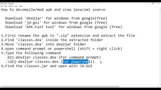 How to Decompile/Mod APK - Extract Java and XML source code