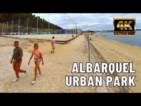 [4K] Albarquel Urban Park | Setúbal 🇵🇹 | Beach Walk 🌊🚶