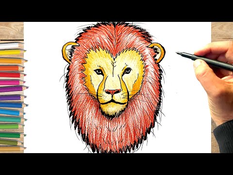 Comment dessiner une tête de lion facile