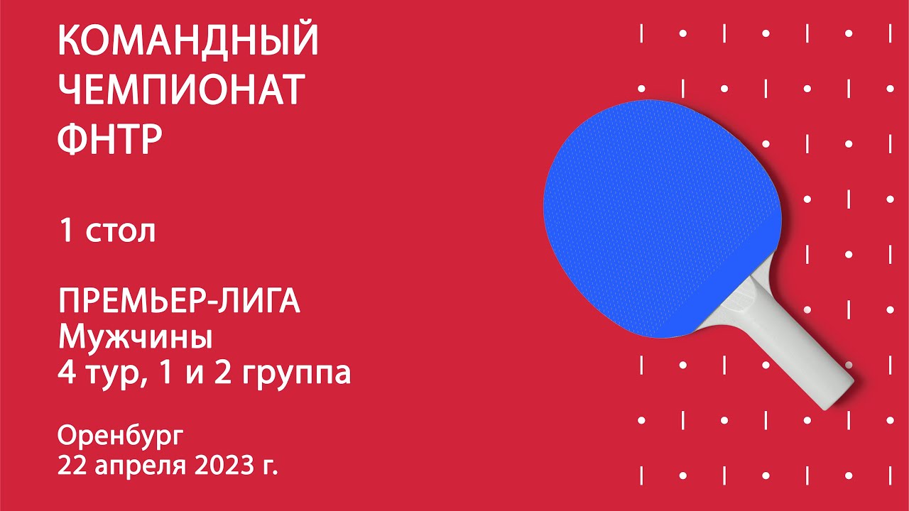 КЧ ФНТР. Премьер-лига. Мужчины. 4 тур. 1 Стол. 22.04.2023 г.