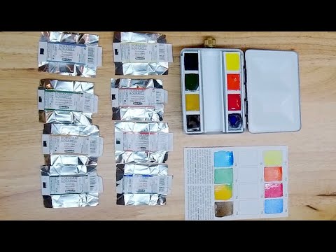 Schmincke Horadam Aquarell Watercolor Travel Set - Assorted Colors, Set of 8, Half Pans