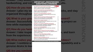 10 Highly Asked Common Interview Questions and Answers