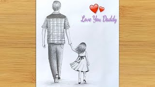 Father's day special drawing || Easy way to draw Father and