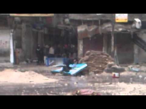 قنص عناصر النظام من قبل كتيبة أحفاد سيدنا الحمزة في شارع مخيم فلسطين