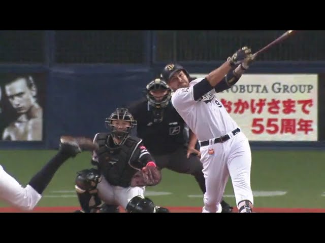 【7回裏】均衡が破れた!! バファローズ・ロメロがファーストストライクを完璧に捉えた先制25号!! 2018/10/4 Bs-H