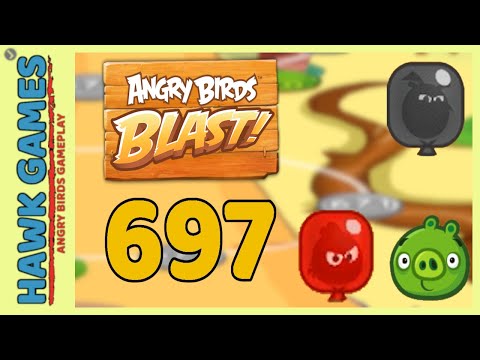 Angry Birds Blast Level 697 - 3 Stars Walkthrough, No Boosters