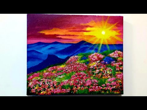 #Acrylicpainting #Landscapepainting How to paint sunrise landscape.