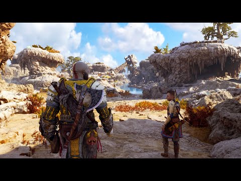 Kratos, Atreus & Mimir travel to the Realm of Svartalfheim - God of War Ragnarok (4K ULTRA HD)