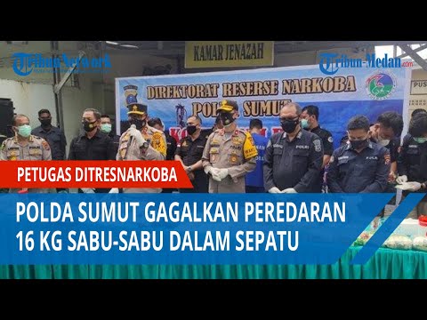 Petugas Ditresnarkoba Polda Sumut Gagalkan Peredaran 16 Kg Sabu sabu dalam Sepatu
