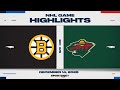 NHL Highlights Bruins Vs Wild December 14 2025